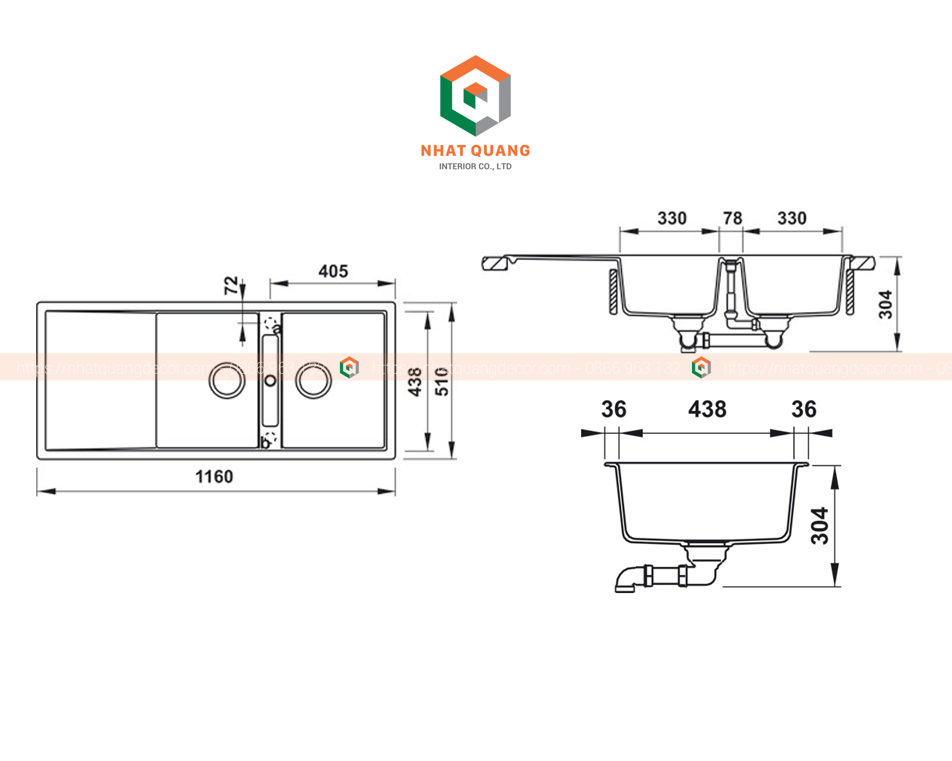 Chậu Gransilk, HAFELE, HS20-GKD2S80