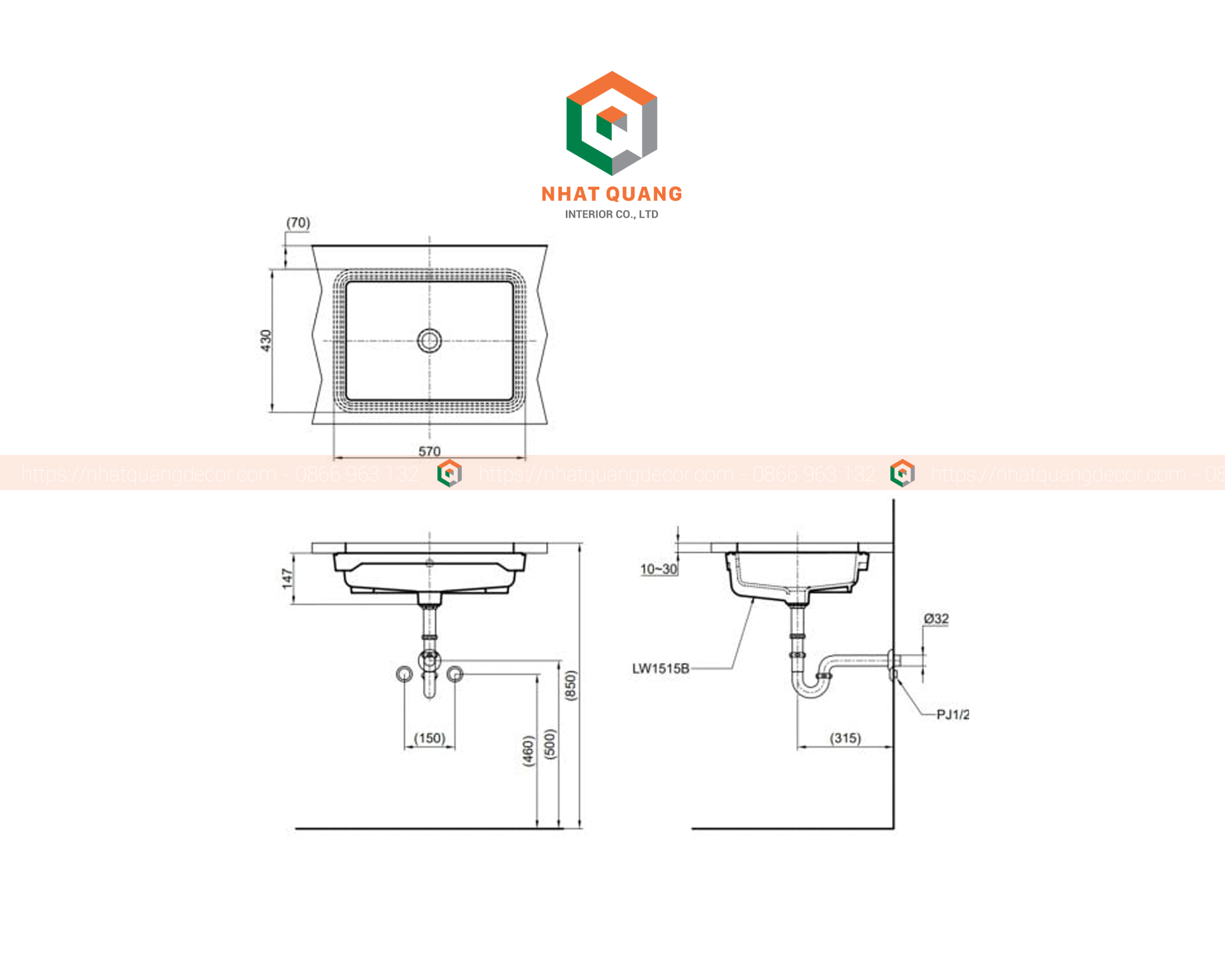 Chậu TOTO âm bàn CONTEMPORARY LT1515