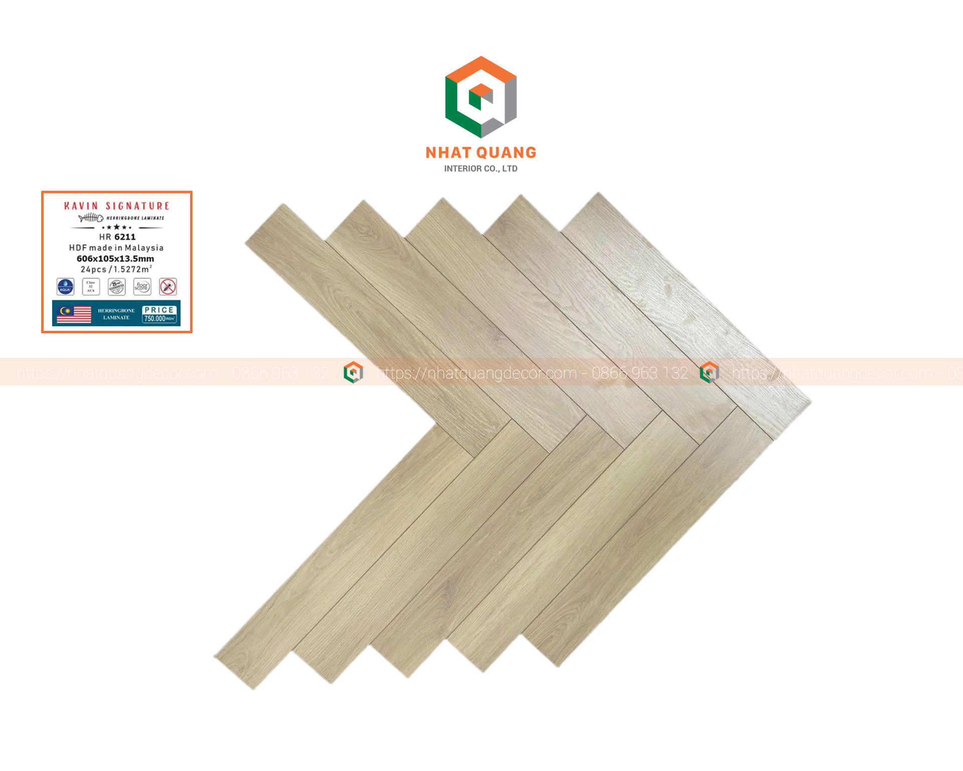 Sàn gỗ công nghiệp Malaysia xương cá KAVIN SIGNATURE HR 6211