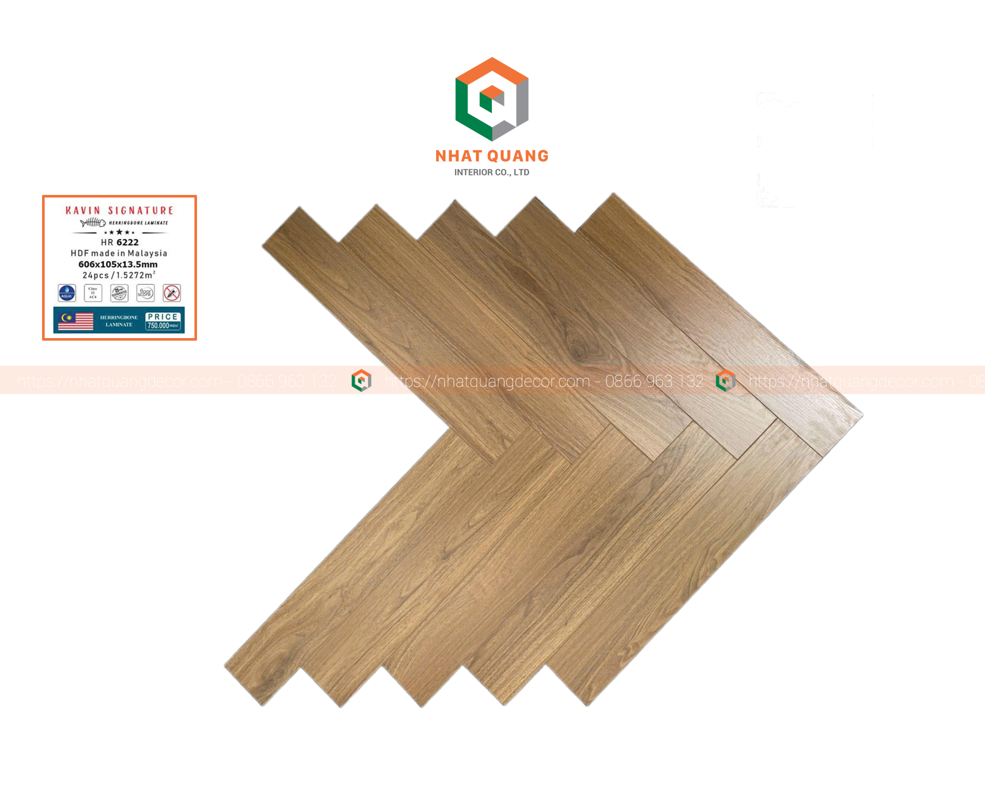 Sàn gỗ công nghiệp Malaysia xương cá KAVIN SIGNATURE HR 6222