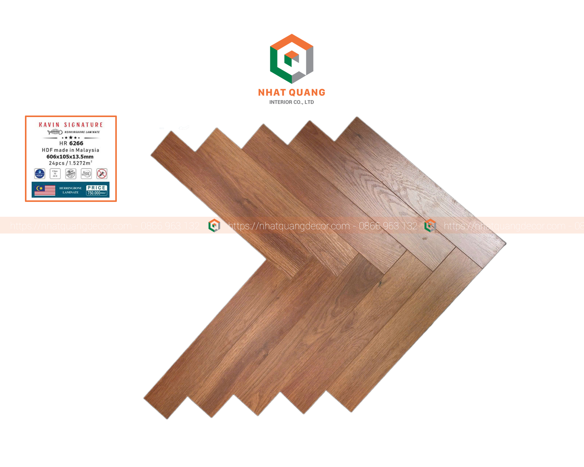 Sàn gỗ công nghiệp Malaysia xương cá KAVIN SIGNATURE HR 6266