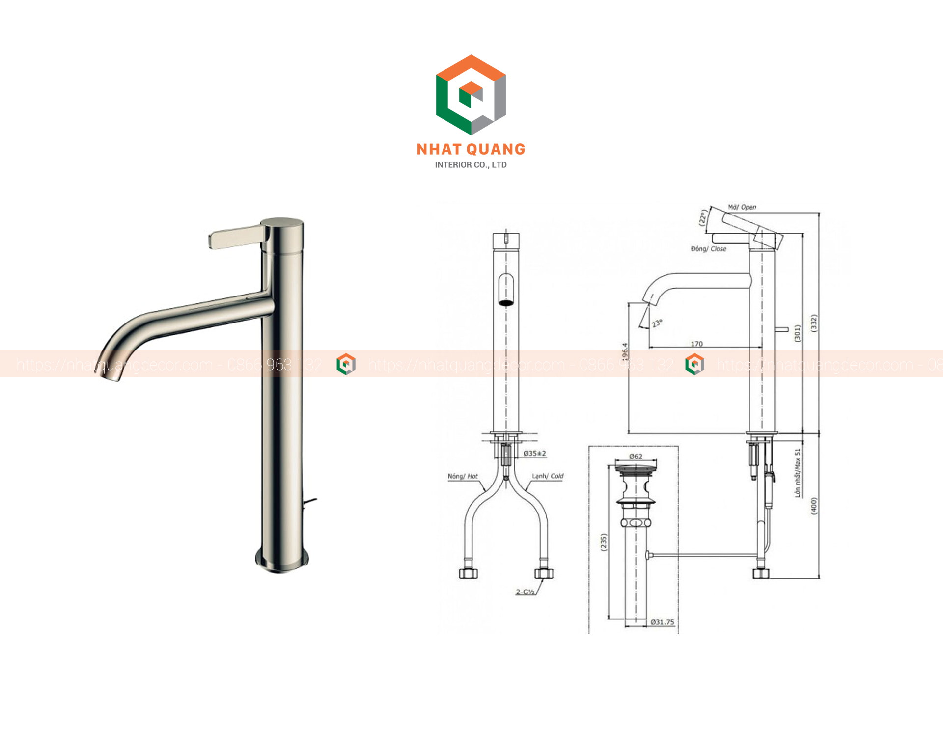 Vòi chậu TOTO gật gù nóng lạnh GF TLG11305B