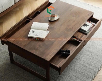 Bàn trà gỗ óc chó Bắc Mỹ kiểu dáng hiện đại BN-007