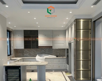 Tủ bếp cánh tủ tân cổ điển TB-004