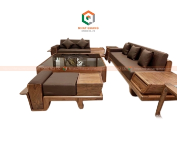 Bộ ghế sofa gỗ tự nhiên óc chó SFG-003